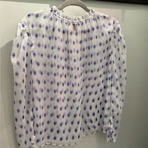 Misa Los Angeles White and Blue Blouse - Picture 2 of 3